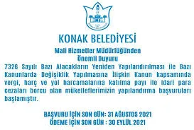 KONAK BELEDİYESİ MALİ HİZMETLER MÜDÜRLÜĞÜ 41578 SAYILI YAZISI