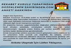 Rekabet Kurulu Tarafından Düzenlenen Sahibinden.com Anketi Hk.
