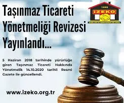 TAŞINMAZ TİCARETİ HAKKINDA YÖNETMELİK REVİZE YAYINI